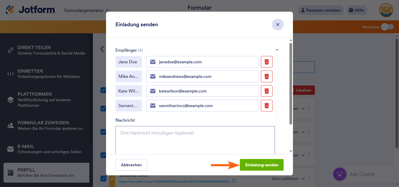 Wie Sie Ihr vorausgefülltes Formular mit anderen teilen Image-2
