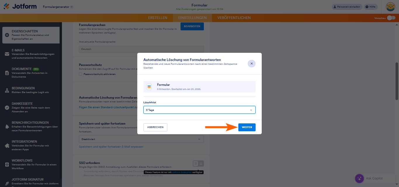 Automatisches Löschen der Formularantworten Image-4