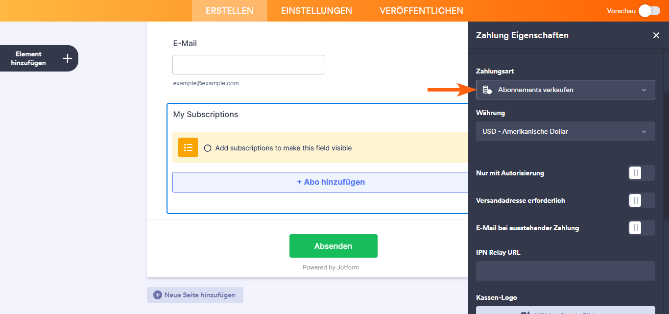 So richten Sie ein Abonnement für eine einmalige Zahlung ein Image-1