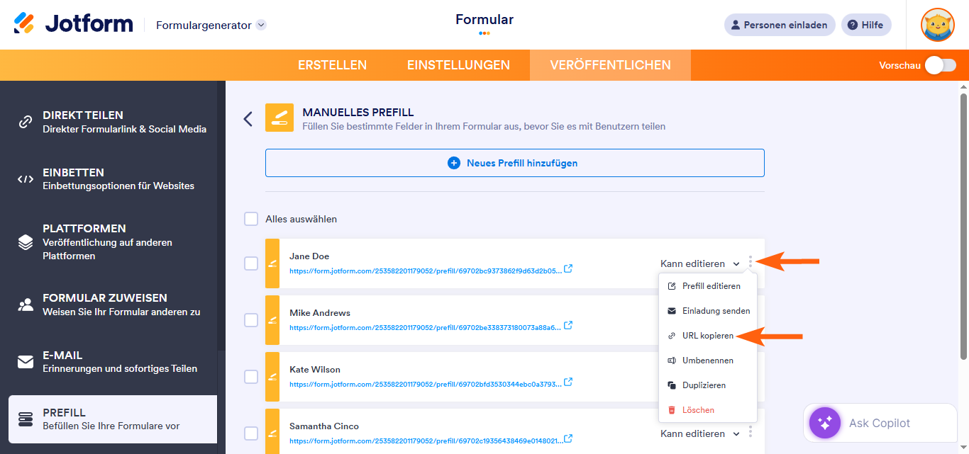 Wie Sie Ihr vorausgefülltes Formular mit anderen teilen Image-3