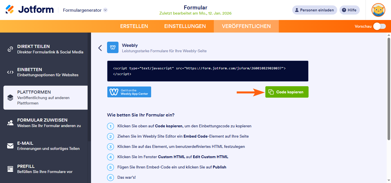 Ein Formular zu Weebly hinzufügen Image-3