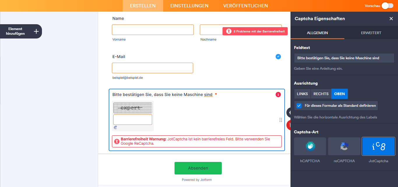 Wie Sie die Warnung zur Barrierefreiheit in Formularen beheben Image-11