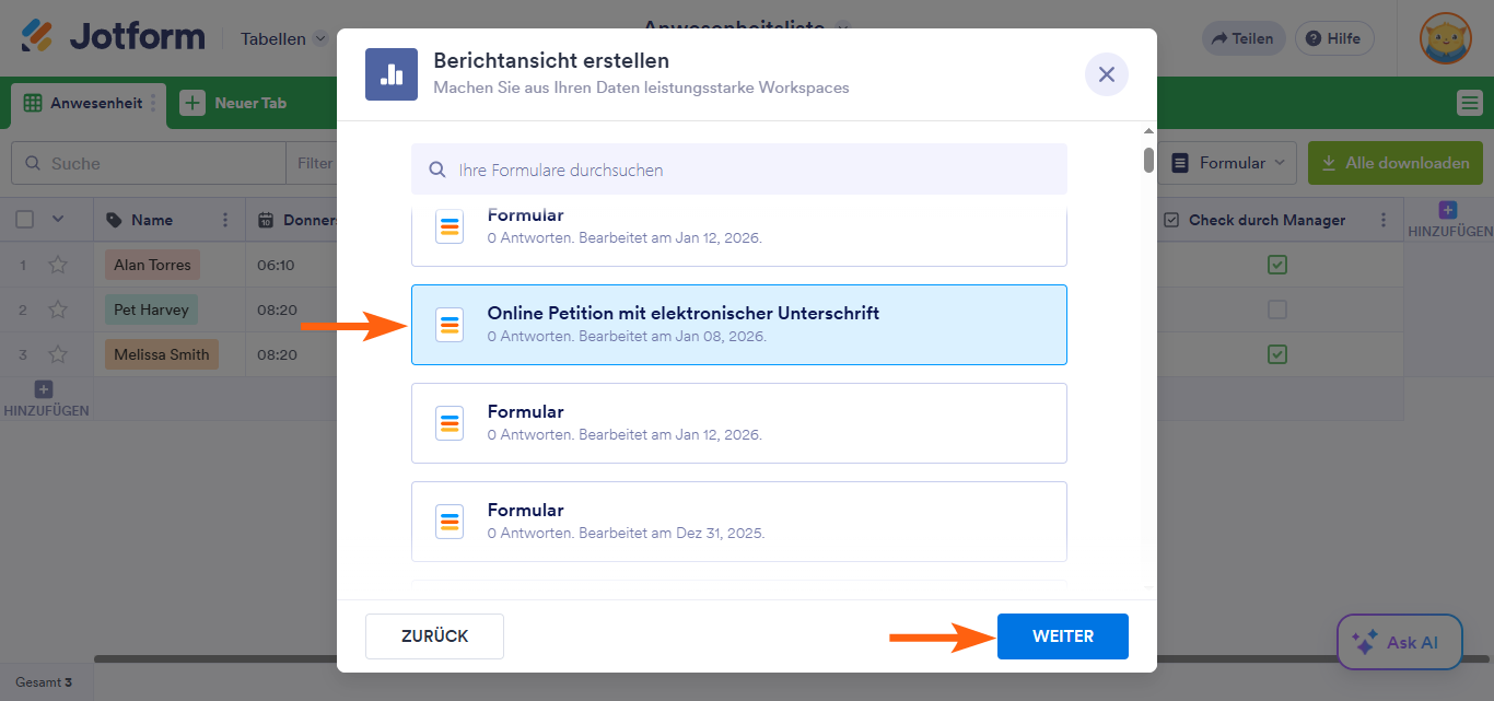 Wie Sie in Jotform Tabellen automatisierte Berichte erstellen Image-3