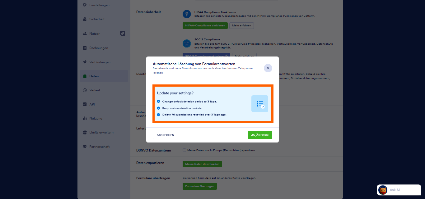 Automatisches Löschen der Formularantworten Image-14