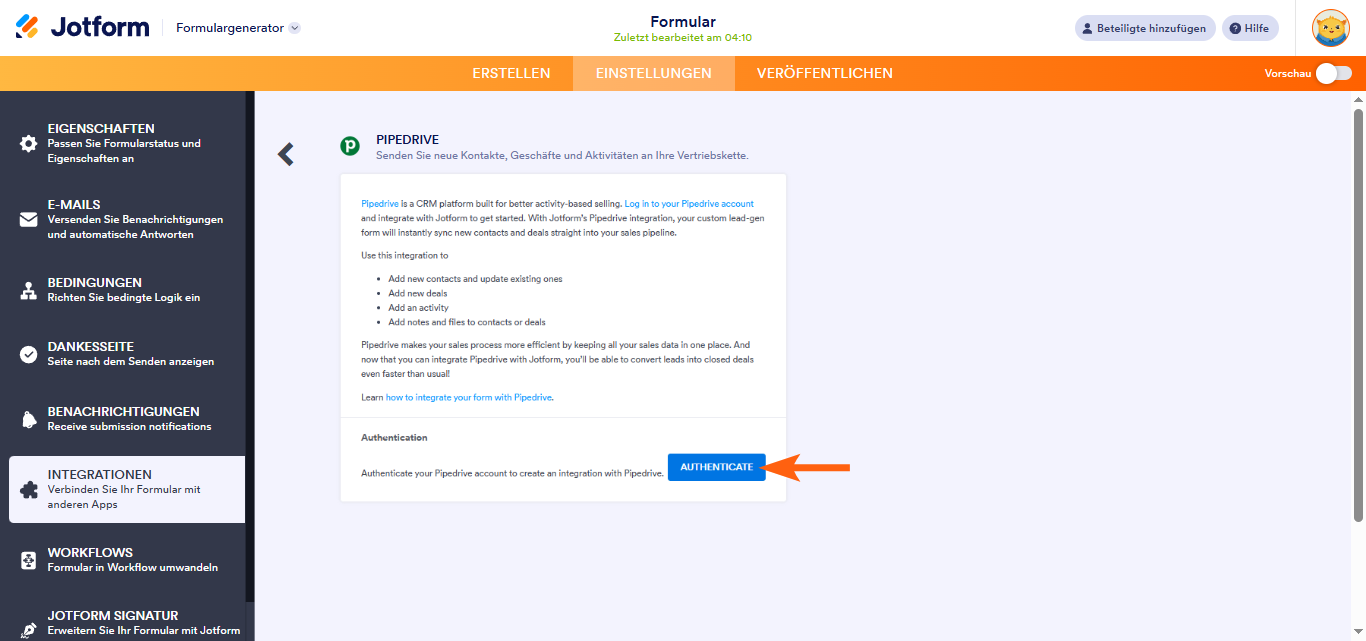 Wie Sie Jotform mit Pipedrive integrieren Image-3