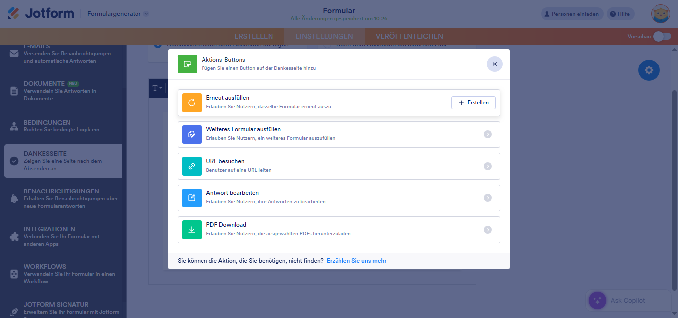 Aktionsbuttons auf Danke-Seiten verwenden Image-2