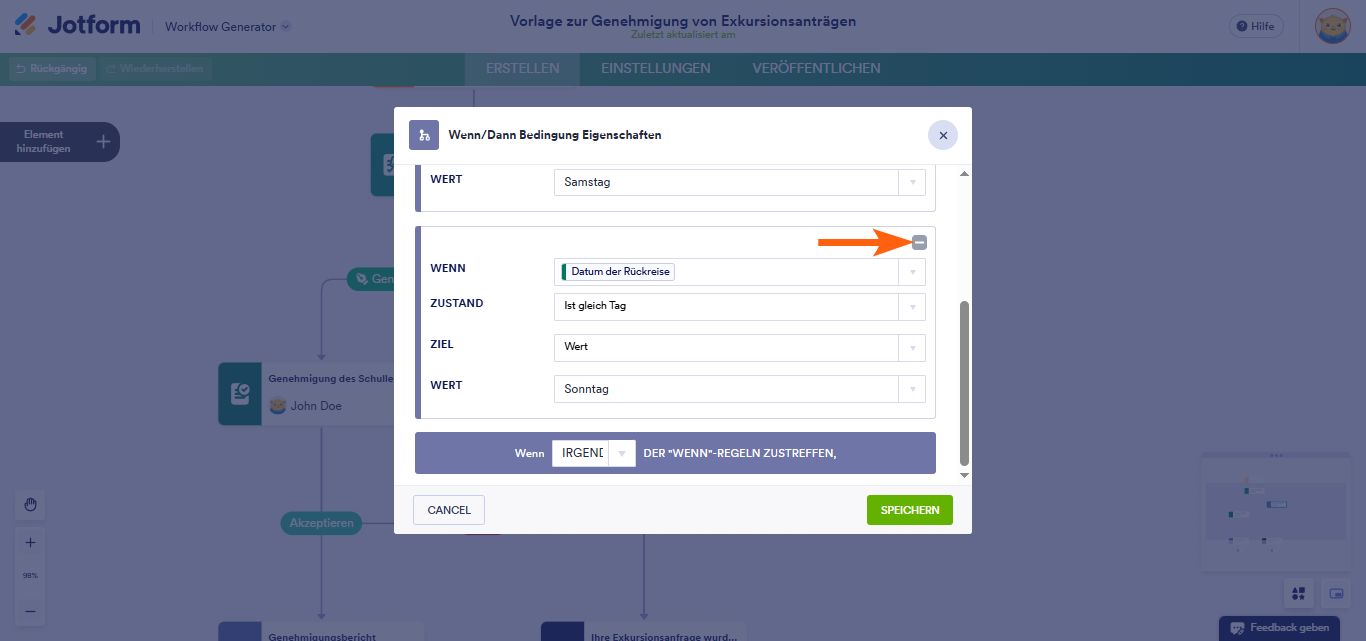 Wie Sie ein Wenn-Dann-Bedingungselement mit Jotform Approvals einrichten Image-7