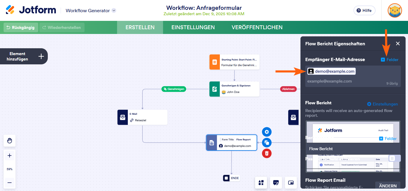 Wie Sie einen Genehmigungsbericht in Jotform Approvals senden Image-2