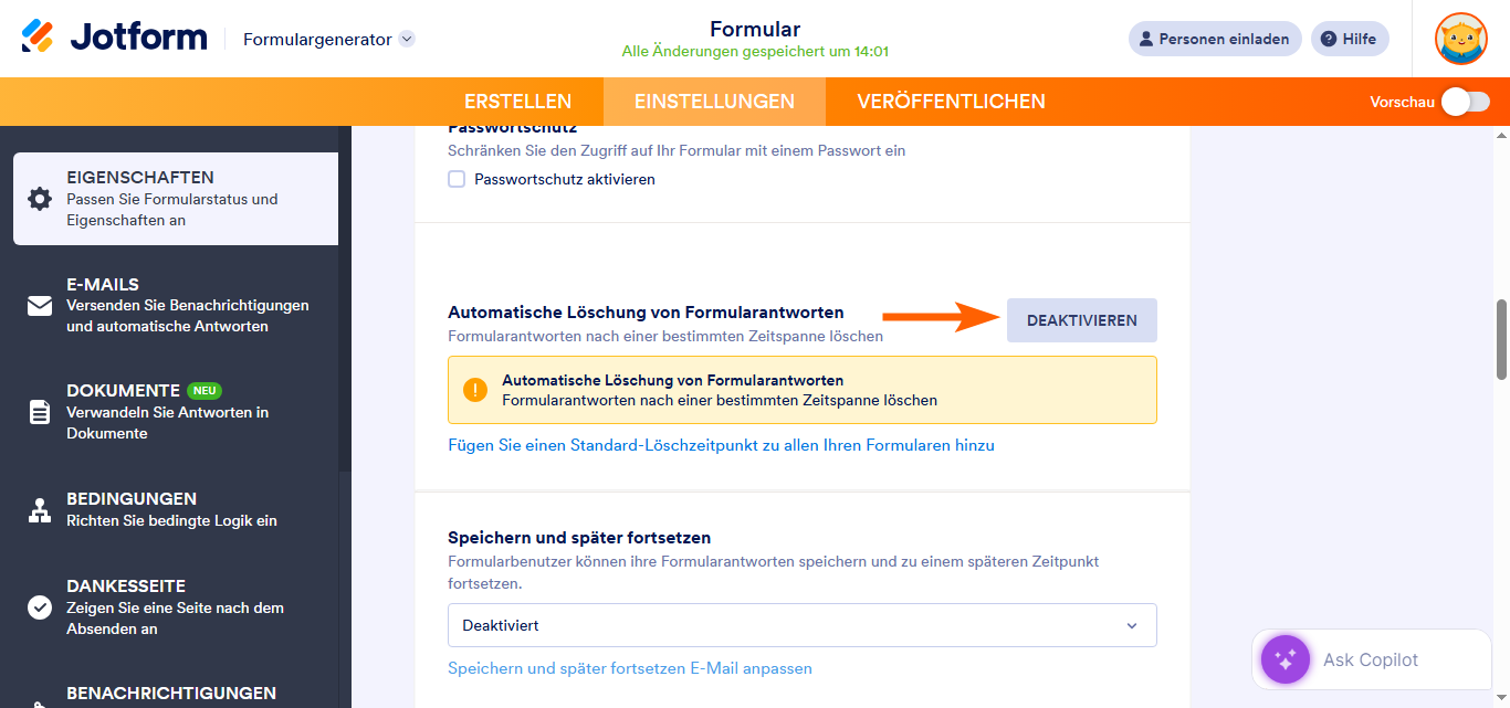 Automatisches Löschen der Formularantworten Image-22