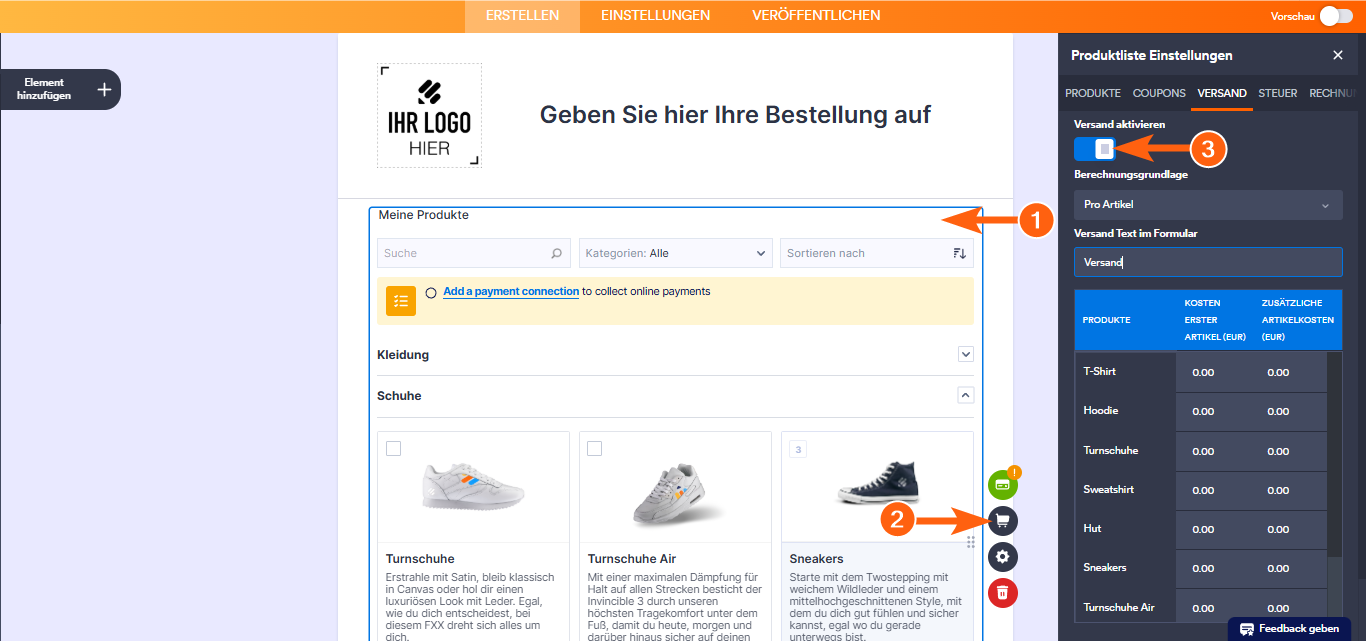 Wie Sie die Versandkosten zu den Formularen für Zahlungen hinzufügen Image-7