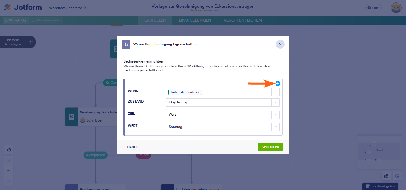 Wie Sie ein Wenn-Dann-Bedingungselement mit Jotform Approvals einrichten Image-5