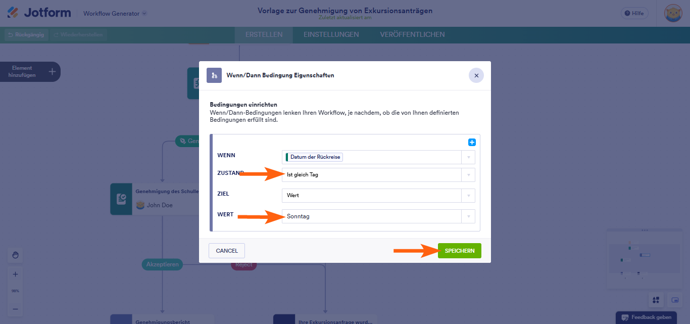 Wie Sie ein Wenn-Dann-Bedingungselement mit Jotform Approvals einrichten Image-4