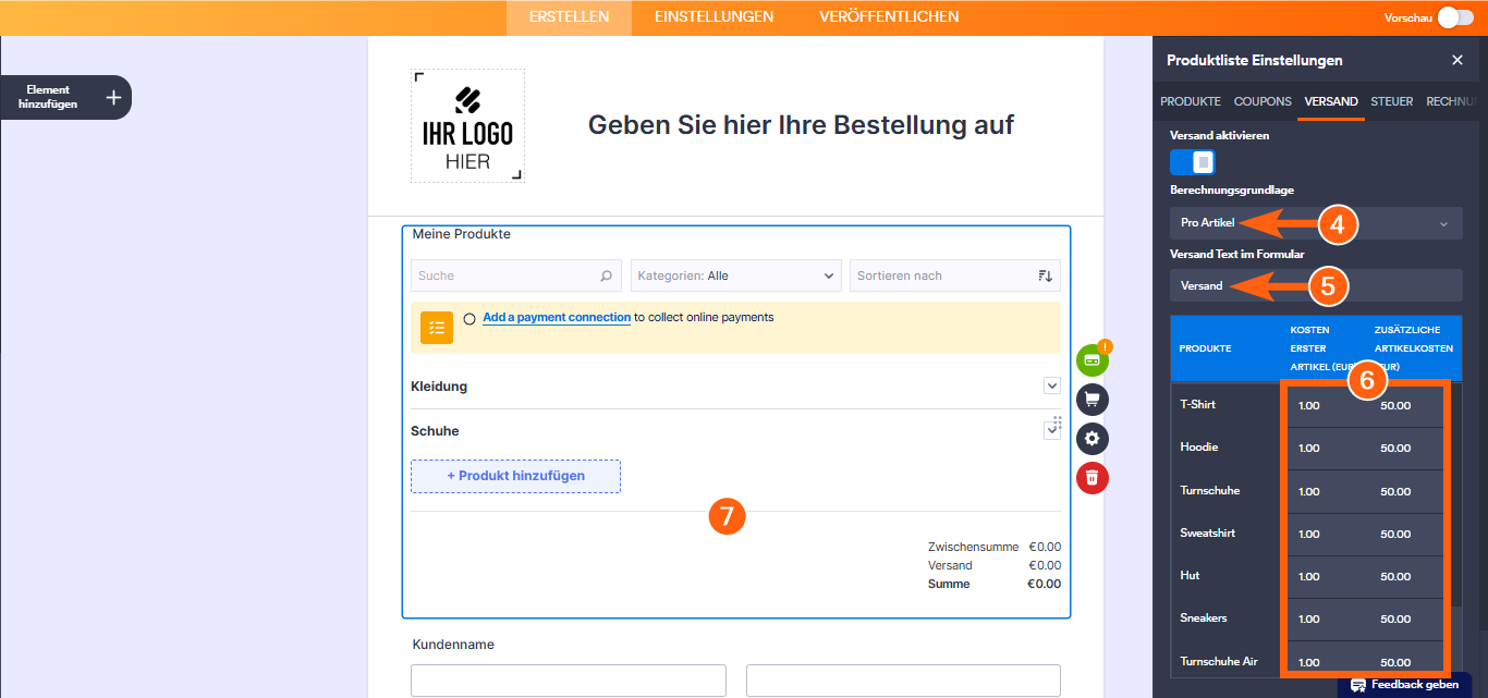 Wie Sie die Versandkosten zu den Formularen für Zahlungen hinzufügen Image-5