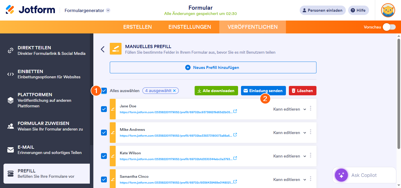 Wie Sie Ihr vorausgefülltes Formular mit anderen teilen Image-1