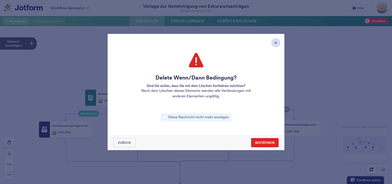 Wie Sie ein Wenn-Dann-Bedingungselement mit Jotform Approvals einrichten Image-10