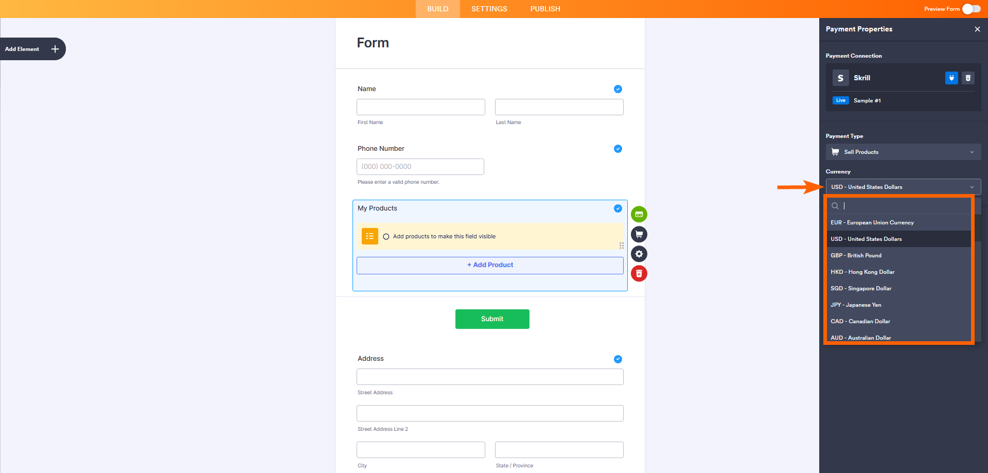 Wie Sie Skrill in Jotform integrieren Image-8