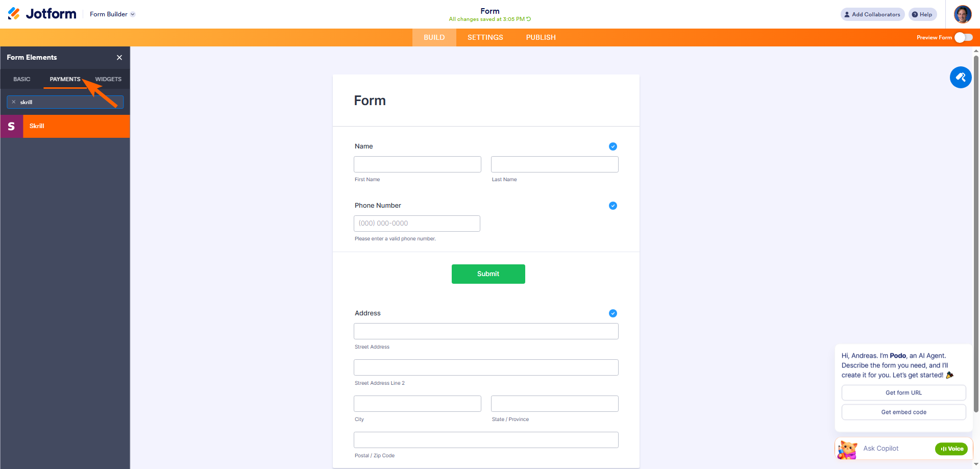 Wie Sie Skrill in Jotform integrieren Image-2