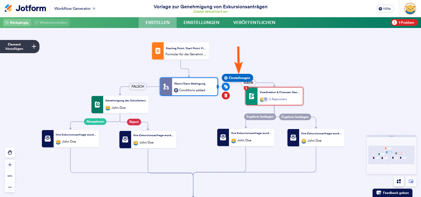 Wie Sie ein Wenn-Dann-Bedingungselement mit Jotform Approvals einrichten Image-8