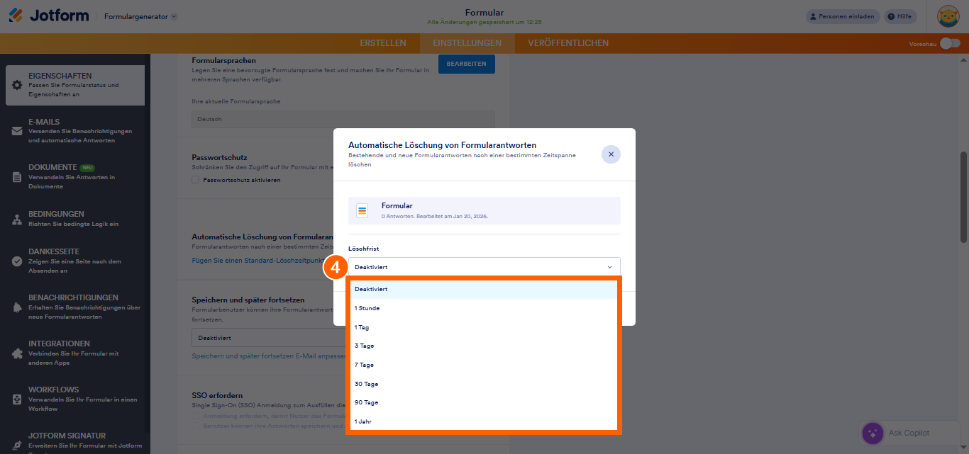 Automatisches Löschen der Formularantworten Image-3
