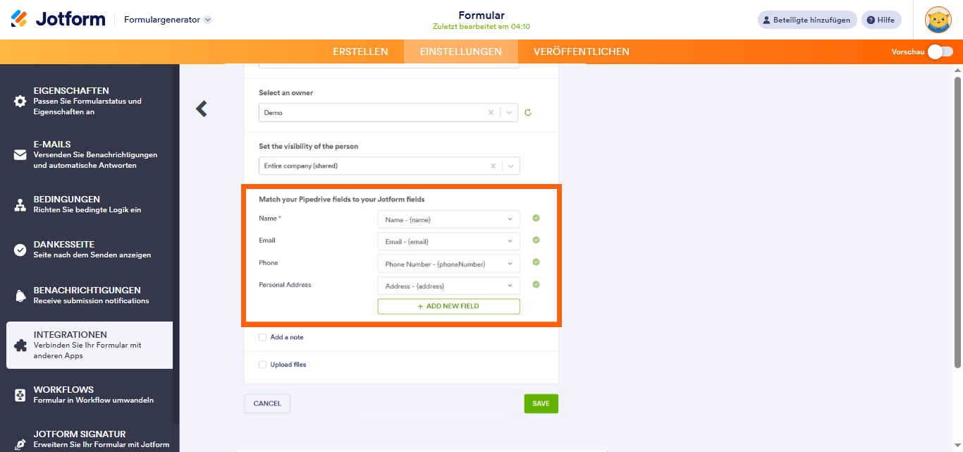 Wie Sie Jotform mit Pipedrive integrieren Image-5
