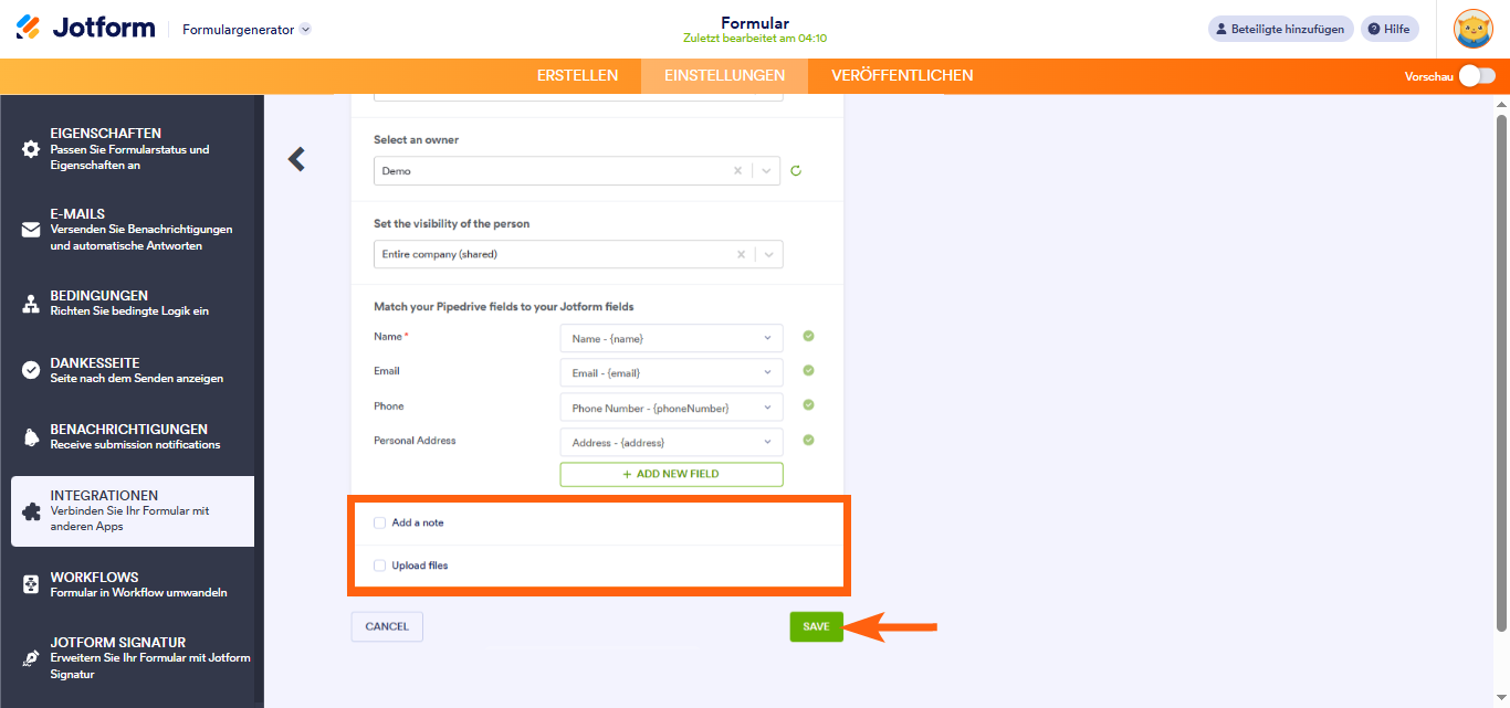 Wie Sie Jotform mit Pipedrive integrieren Image-6