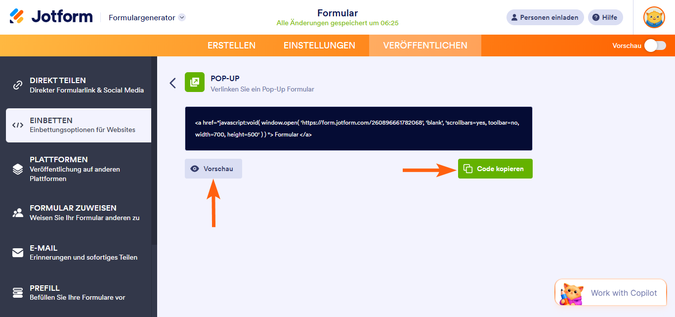 Wie Sie ein Pop-up-Fenster mit Jotform erstellen Image-2