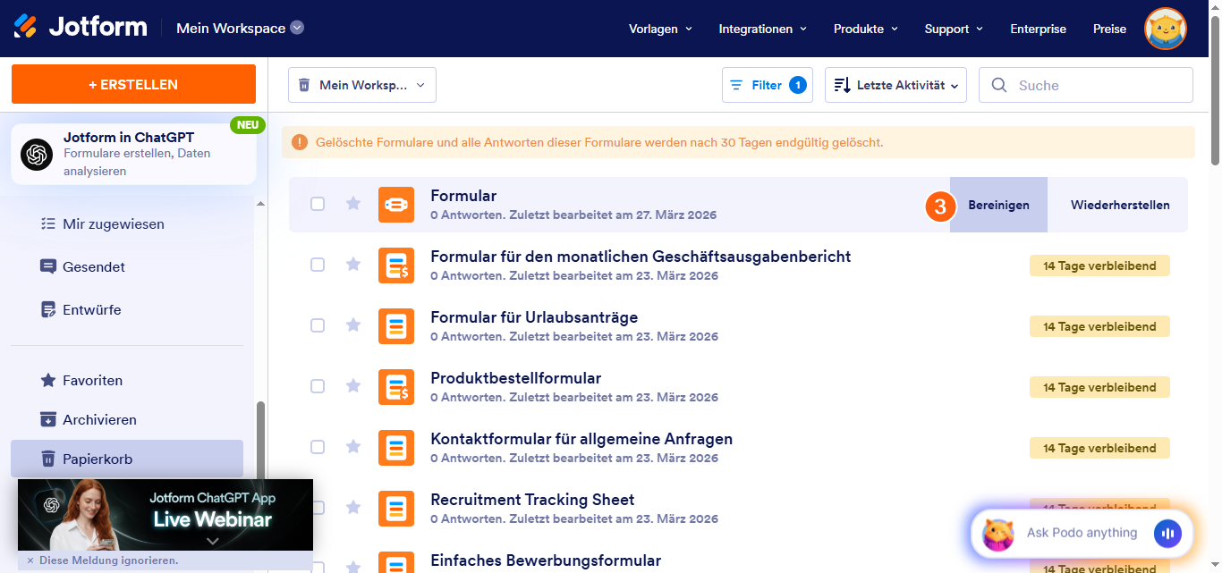 Wie Sie ein Formular löschen Image-7