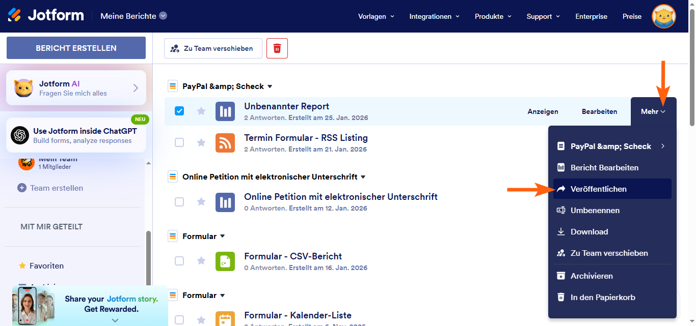 Wie Sie einen visuellen Bericht teilen Image-5