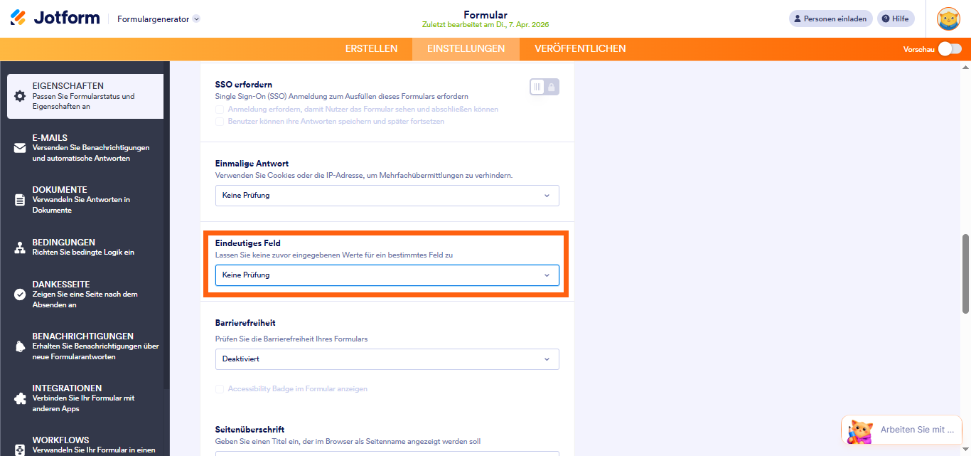 Wie Sie Formularlimits auf der Basis eines eindeutigen Feldes festlegen Image-2