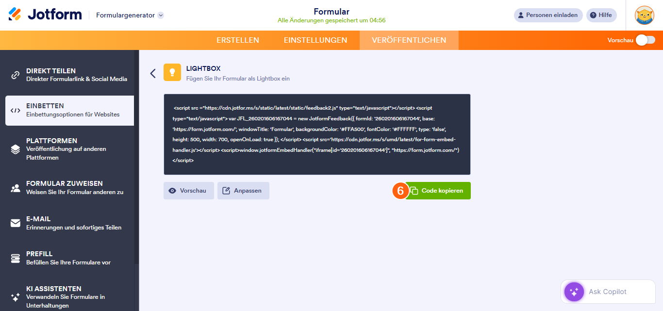 Auto-Popup Lightbox Formular mit Cookie mittels JavaScript einbetten Image-4