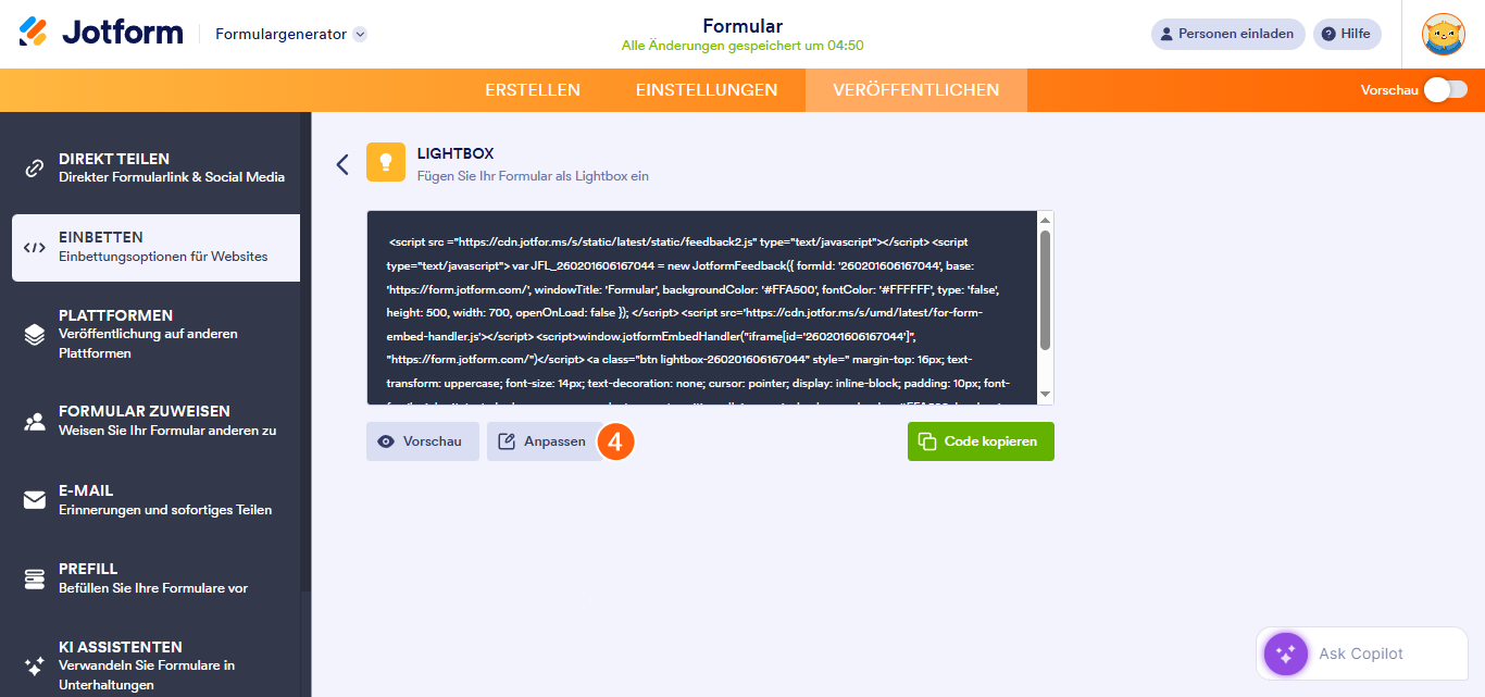 Auto-Popup Lightbox Formular mit Cookie mittels JavaScript einbetten Image-2