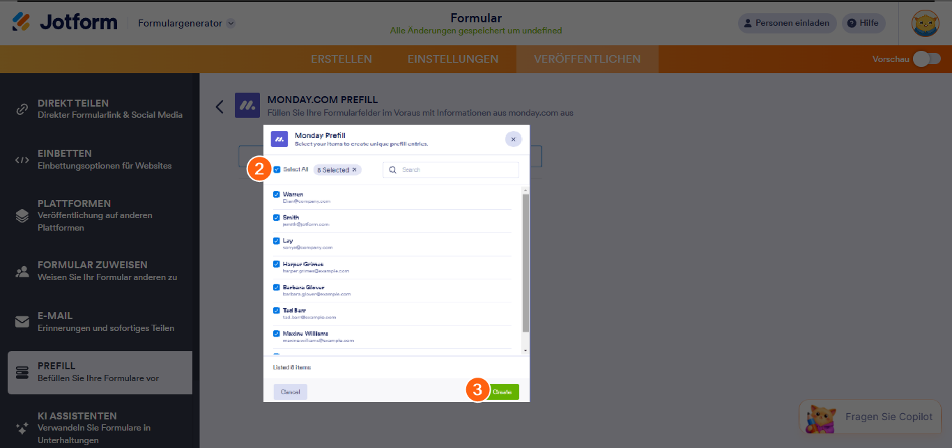 Wie Sie ein Formular mit den Daten von monday
