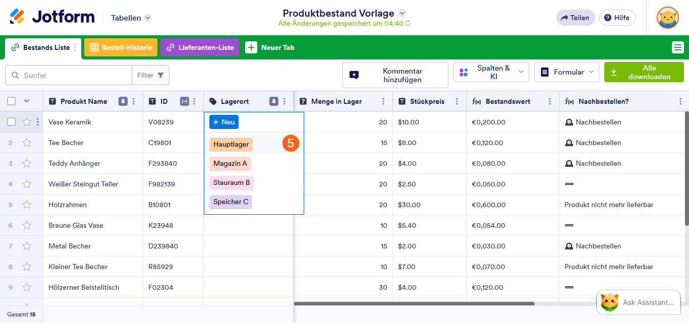 Wie Sie Formularantworten einen Status zuweisen Image-7