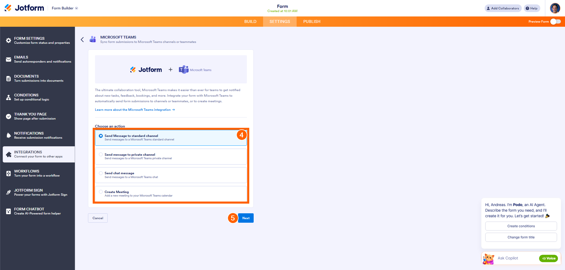 Wie Sie Microsoft Teams mit Jotform integrieren Image-2