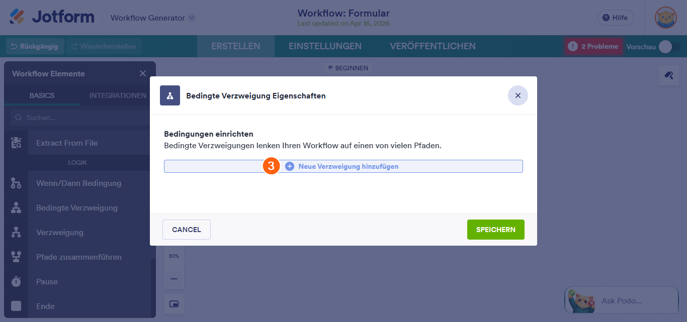 Wie Sie eine bedingte Verzweigung in Jotform Genehmigungen einrichten Image-3
