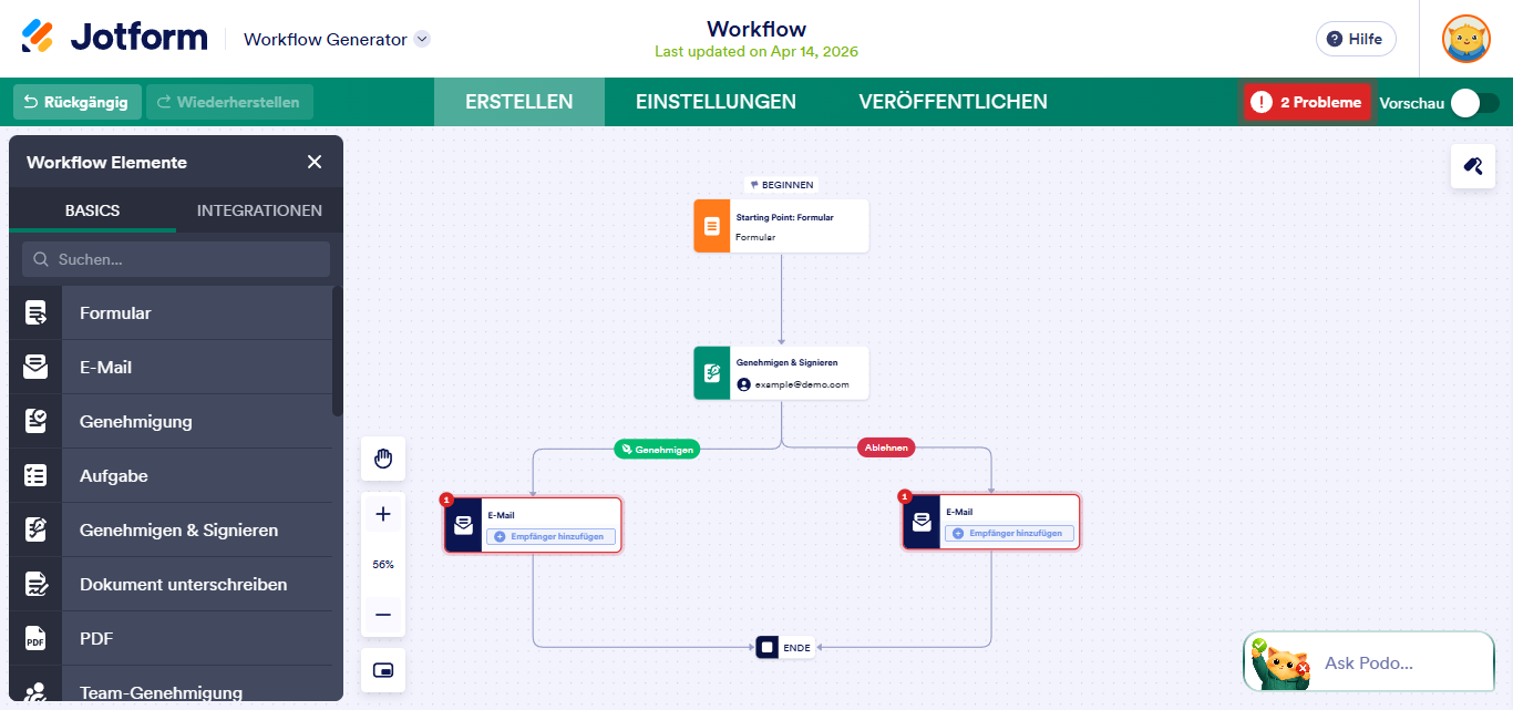 Wie Sie eine Unterschrift in Jotform Approvals anfordert Image-4