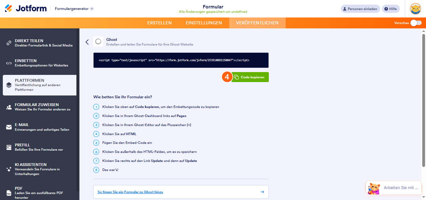 Wie Sie ein Formular zu Ghost hinzufügen Image-3