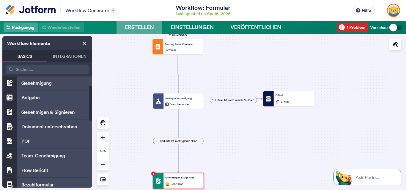 Wie Sie eine bedingte Verzweigung in Jotform Genehmigungen einrichten Image-7