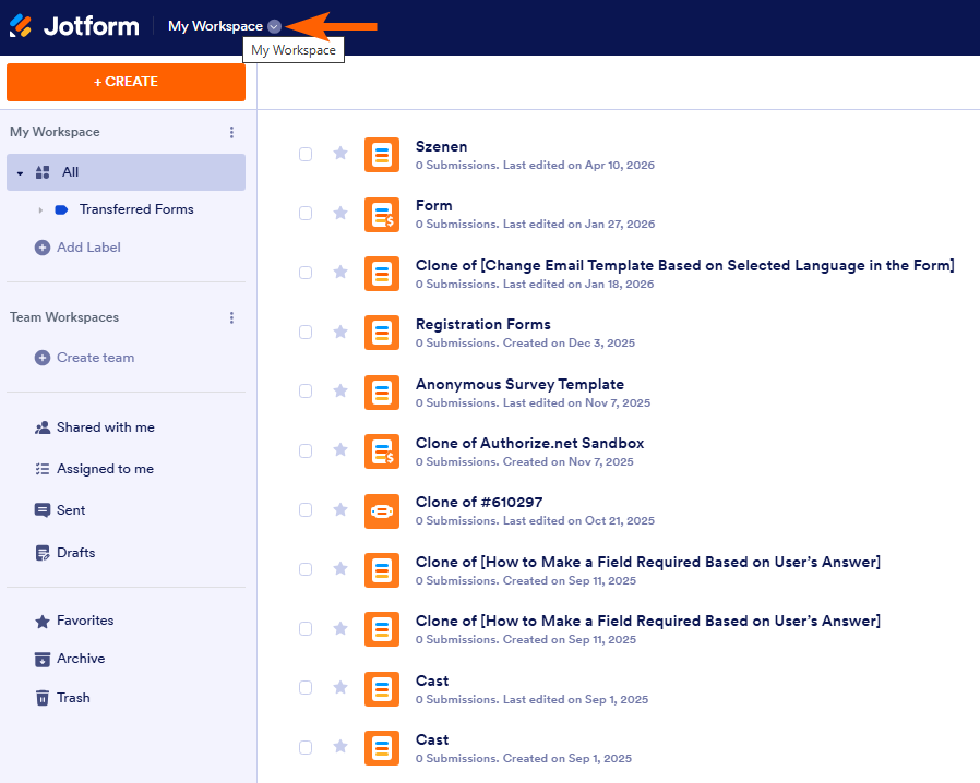 Wie Sie Ihre Formulare und Formularantworten in der Jotform Mobile Formulare App anzeigen Image-1