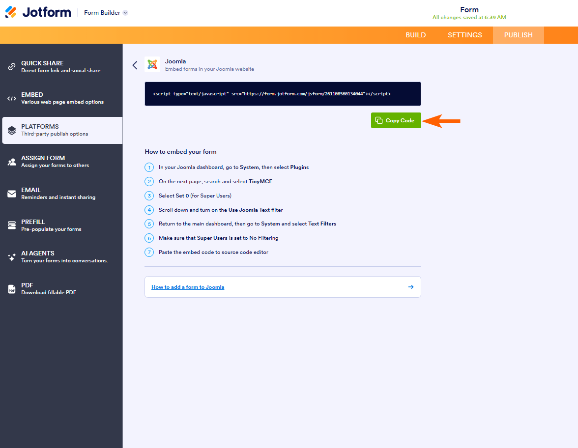 Wie Sie ein Formular in Joomla 3 einbetten Image-5