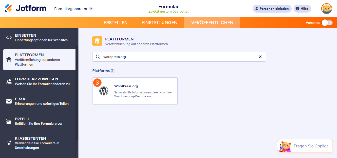 Formulare in die Wordpress
