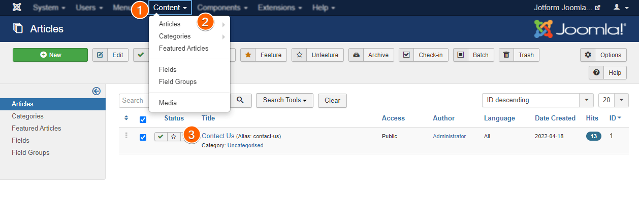 Wie Sie ein Formular in Joomla 3 einbetten Image-6