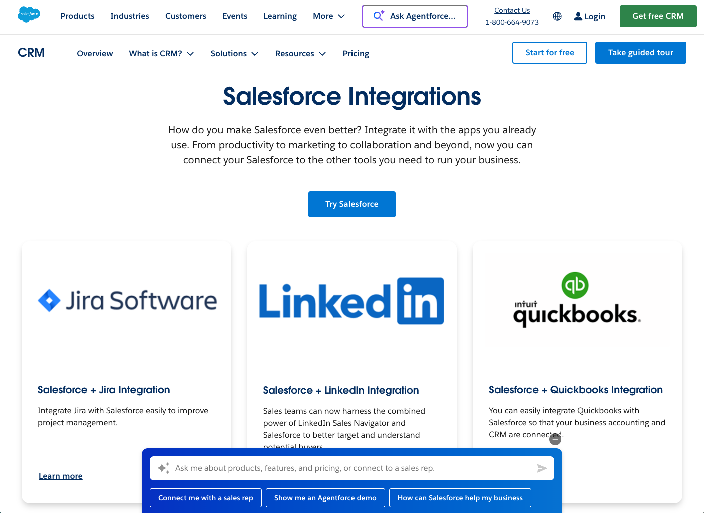 Salesforce Integrations Page