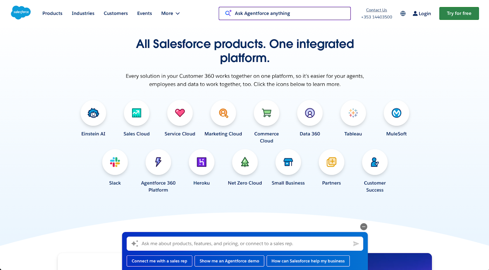 Salesforce Integrations Page