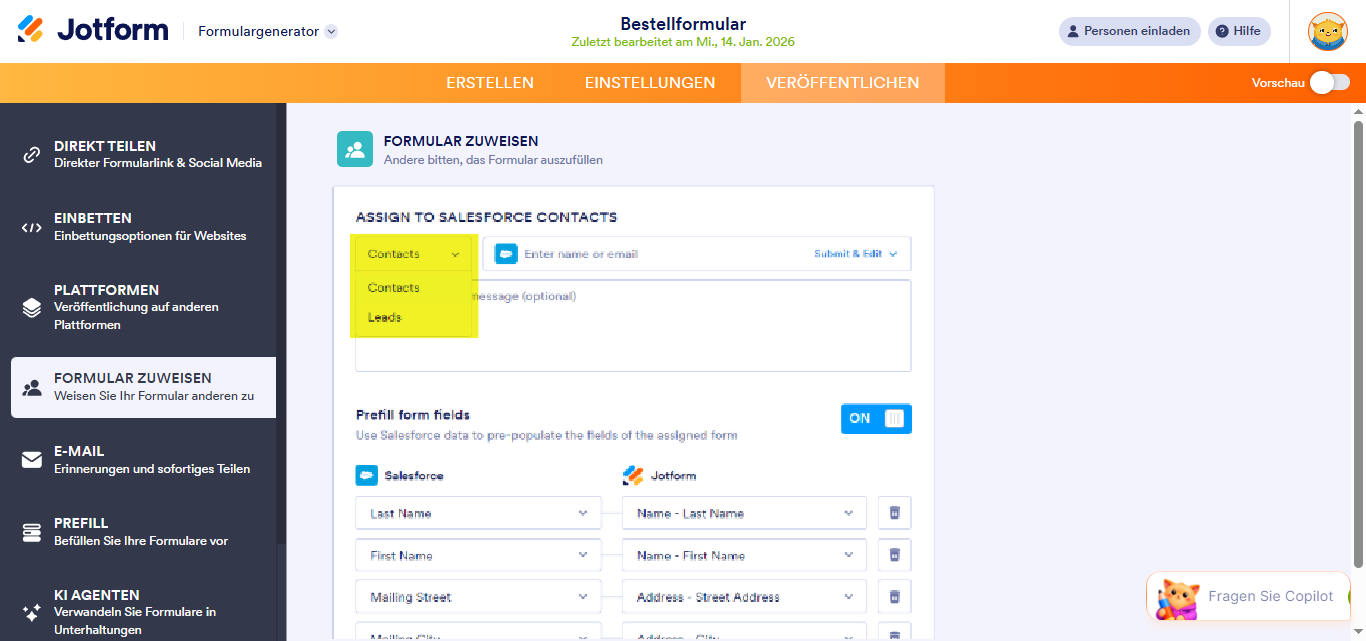 Wie Sie Salesforce-Kontakten ein Formular zuweisen Image-2