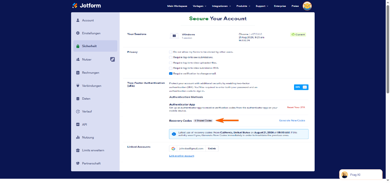 Wie Sie sich mit den Wiederherstellungscodes (2FA) anmelden können Image-5