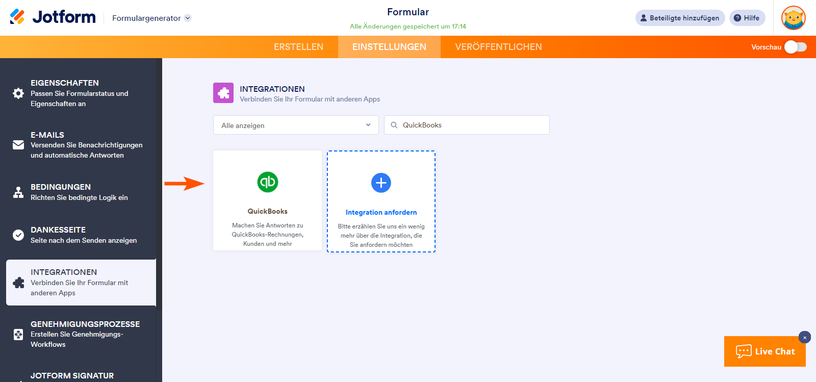 Wie Sie mit der QuickBooks-Integration von Jotform einen Kunden anlegen Image-1