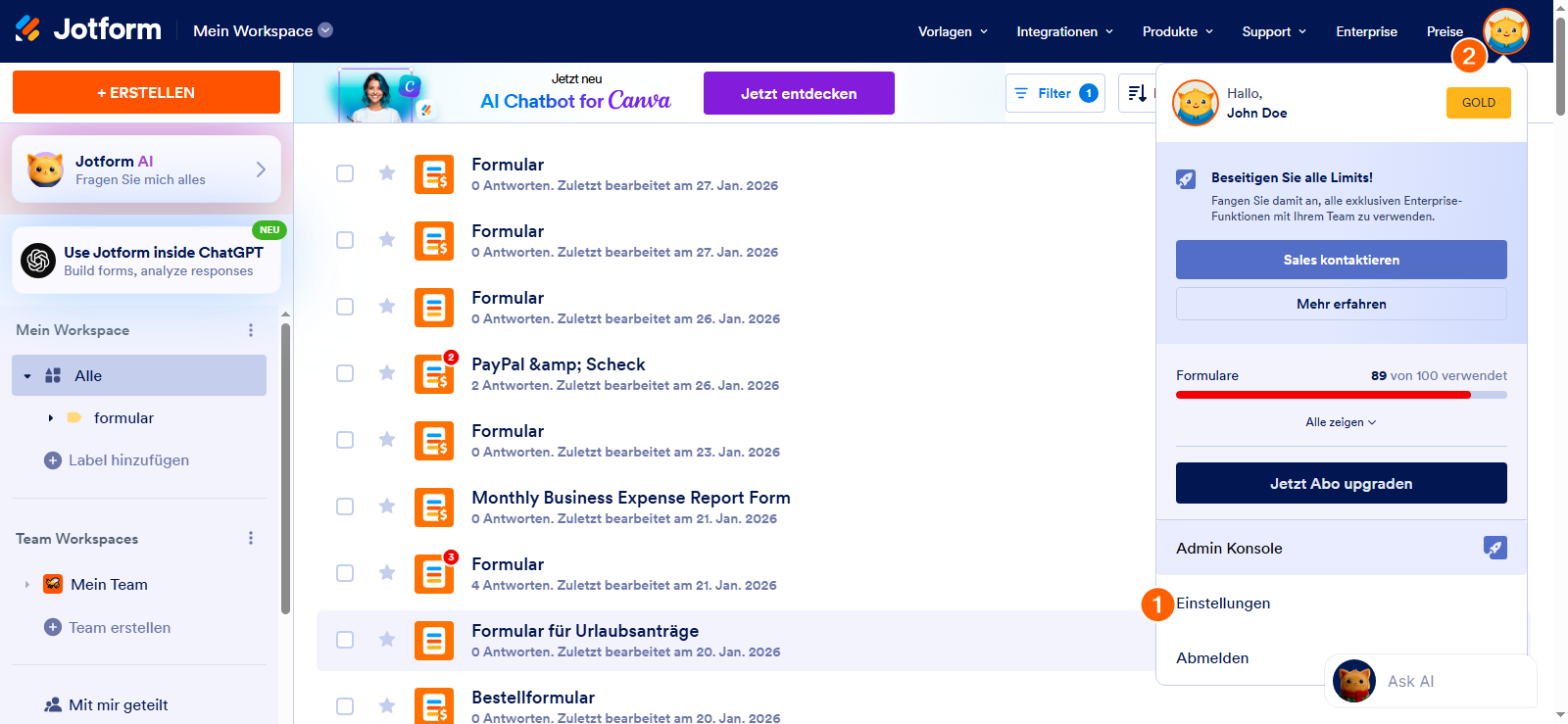 Wie Sie neue Wiederherstellungscodes für Ihr Unternehmenskonto generieren Image-1
