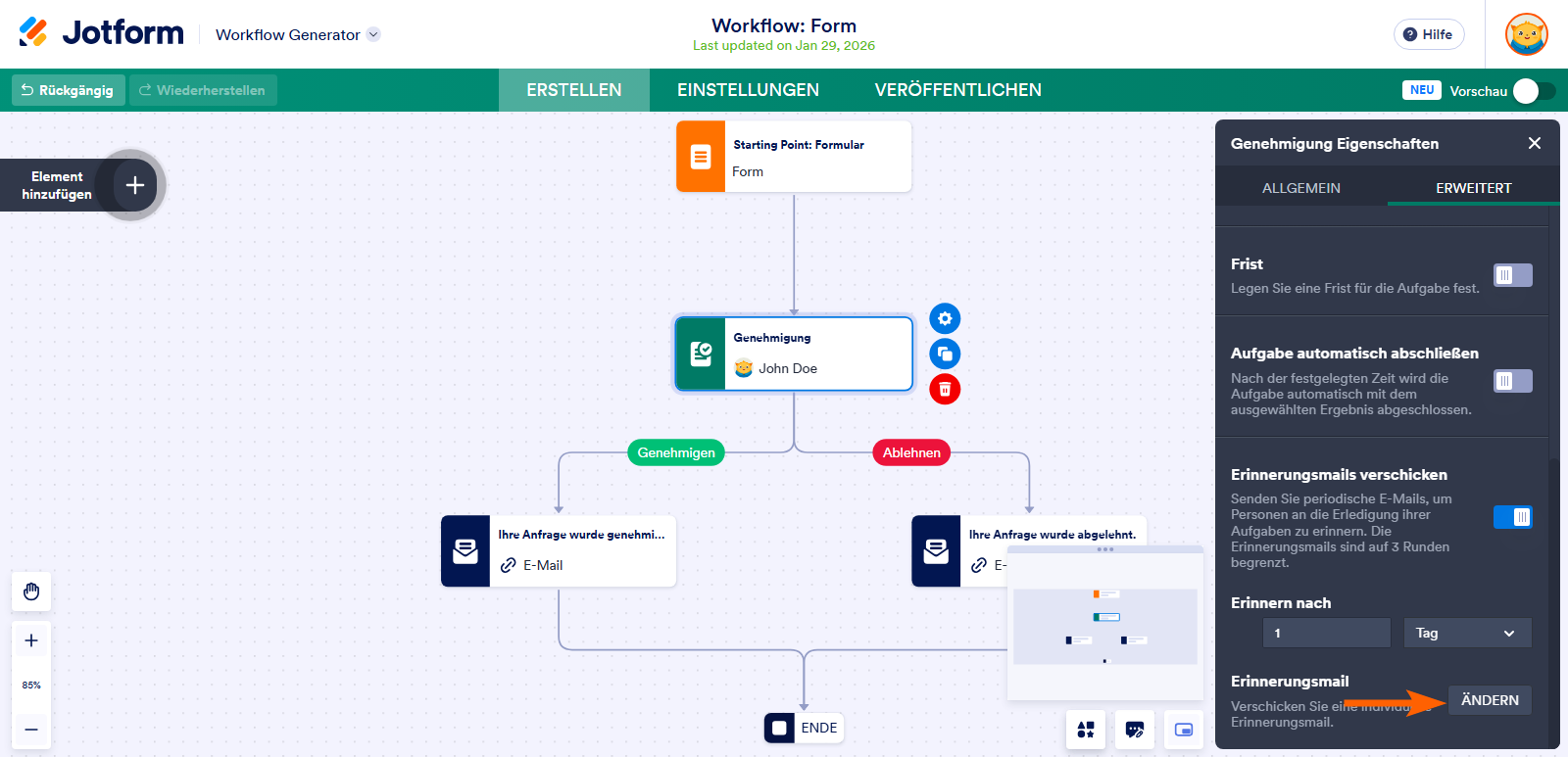 Wie Sie Genehmigungserinnerungs-E-Mails einstellen Image-3
