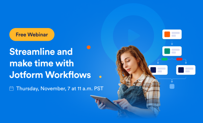 Webinar: Streamline and make time with Jotform Workflows